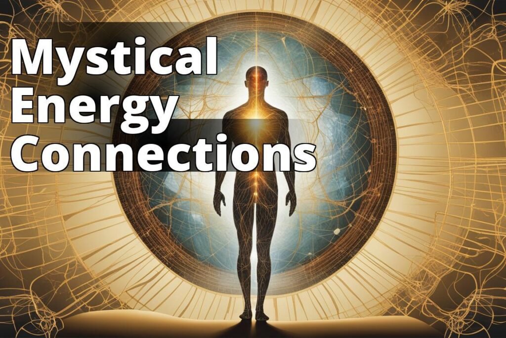 An abstract and artistic representation of the human biofield interconnecting with energy fields and