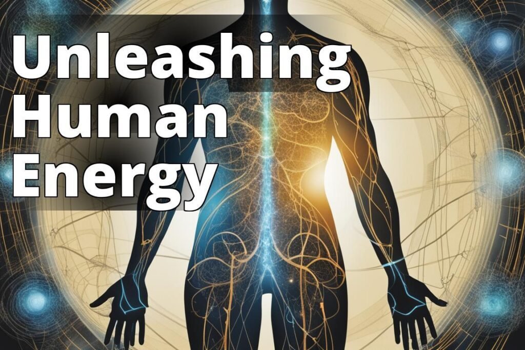 An abstract illustration showing interconnected energy fields surrounding a human figure