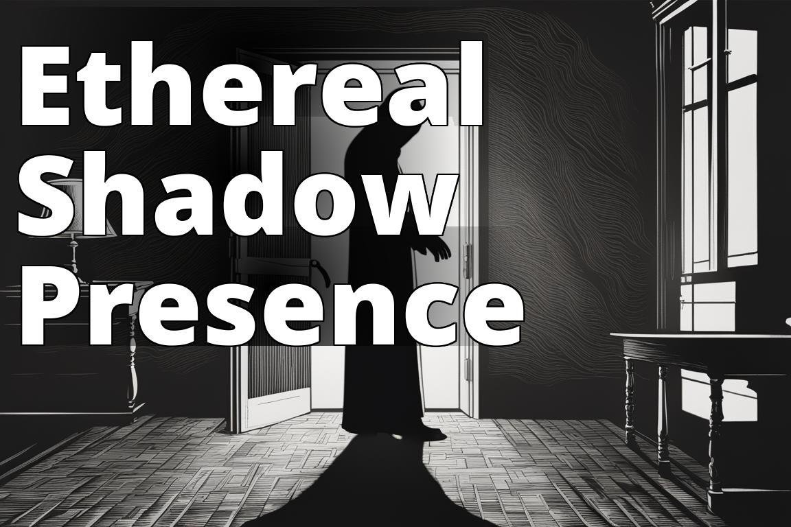 An eerie and mysterious silhouette of a shadow figure lurking in a dimly lit room.