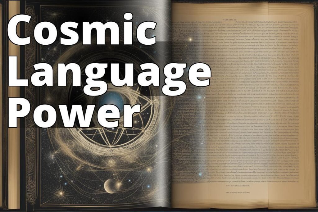 An intriguing and mystical book cover with cosmic elements like stars