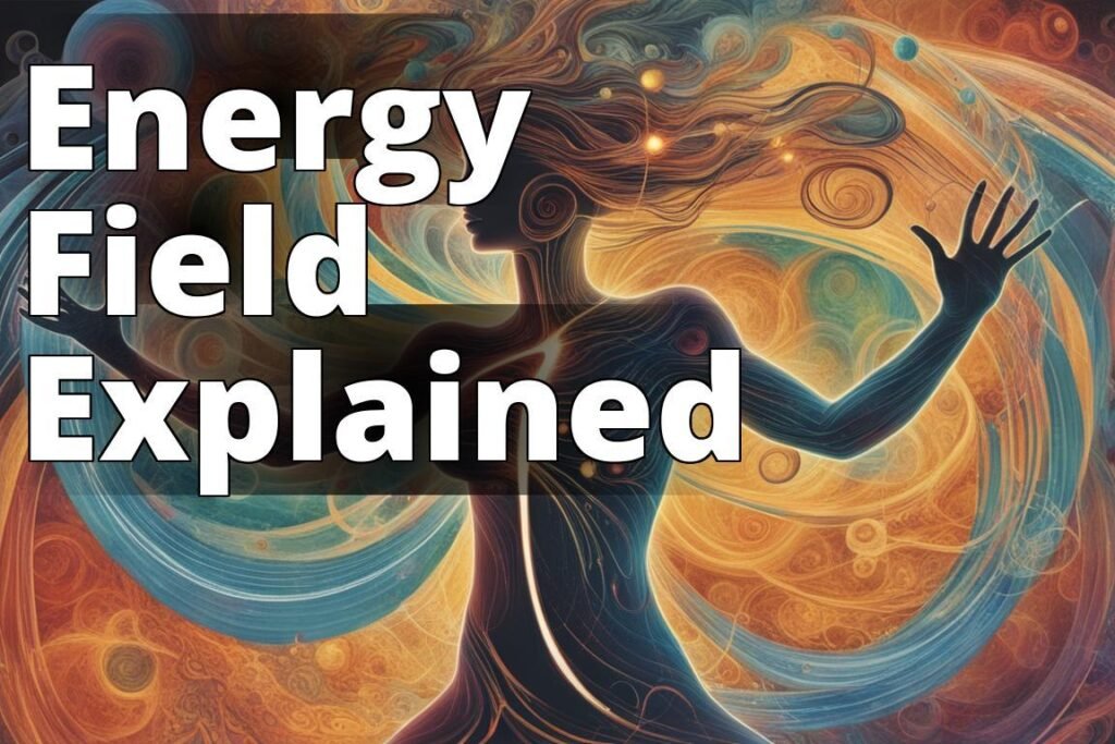 An abstract representation of energy fields surrounding a person
